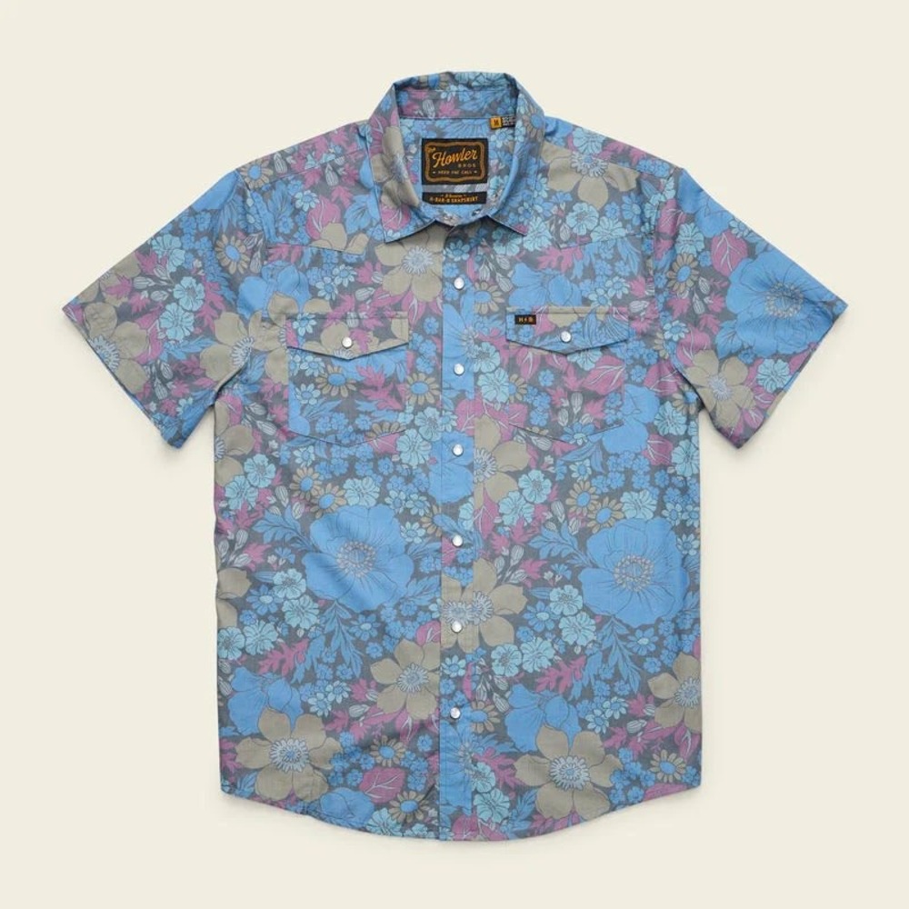 Howler Brothers Men's H Bar B SnapShirt Flower Power Blues Size XXL NWT